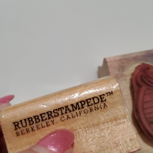 3 rubber stamps Oreo cookies 'coffee break' words steaming mug Rubber Stampede - Picture 2 of 7